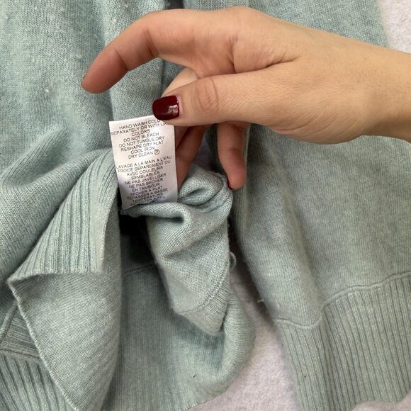 Bianco & Blu Sweater Womens Large Mint Green Cashmere Silk Wool Blend Made Italy - Picture 7 of 9